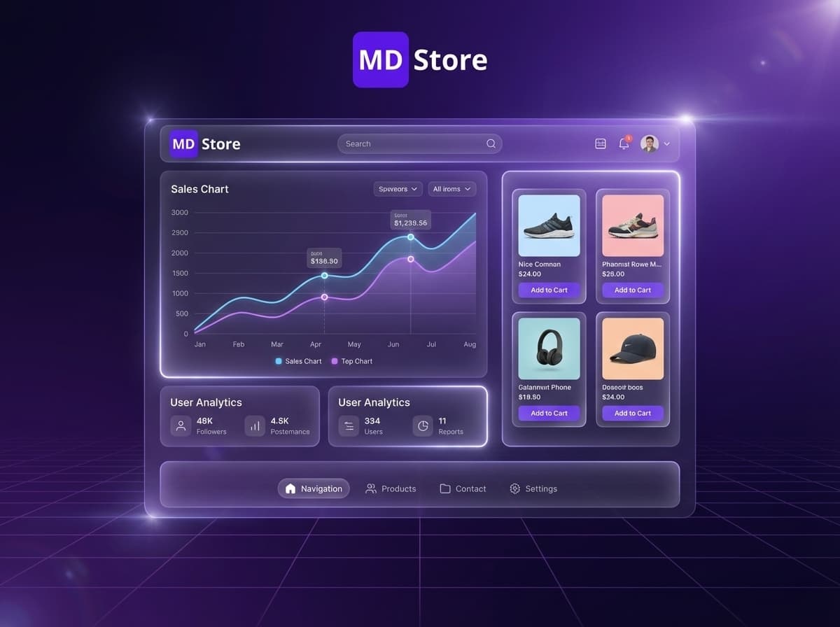 MdStore Dark Dashboard